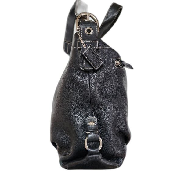 Coach Black Pebble Leather Shoulder Bag - Picture 8 of 10